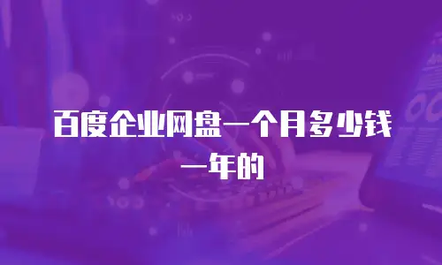 百度企业网盘一个月多少钱一年的