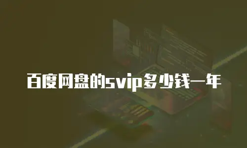 百度网盘的svip多少钱一年
