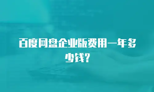 百度网盘企业版费用一年多少钱？