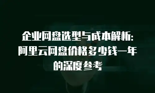 企业网盘选型与成本解析：阿里云网盘价格多少钱一年的深度参考