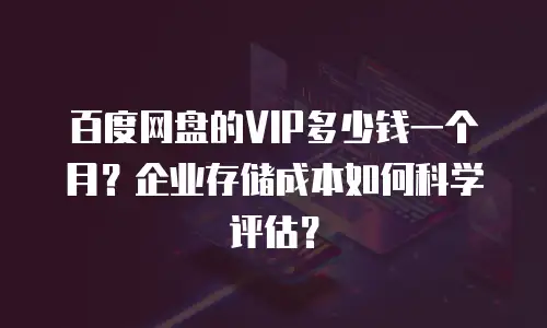 百度网盘的VIP多少钱一个月？企业存储成本如何科学评估？