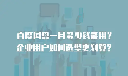 百度网盘一月多少钱能用？企业用户如何选型更划算？
