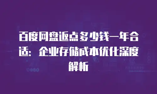 百度网盘返点多少钱一年合适：企业存储成本优化深度解析
