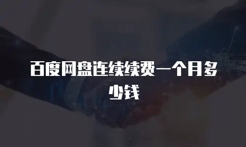 百度网盘连续续费一个月多少钱