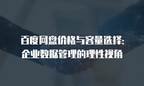 百度网盘价格与容量选择：企业数据管理的理性视角