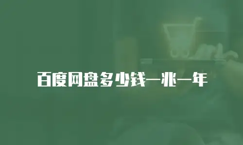 百度网盘多少钱一兆一年