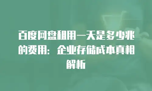 百度网盘租用一天是多少兆的费用：企业存储成本真相解析