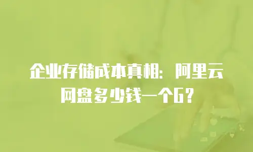 企业存储成本真相：阿里云网盘多少钱一个G？