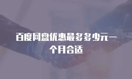 百度网盘优惠最多多少元一个月合适