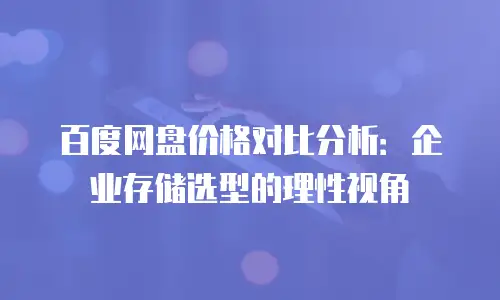 百度网盘价格对比分析：企业存储选型的理性视角