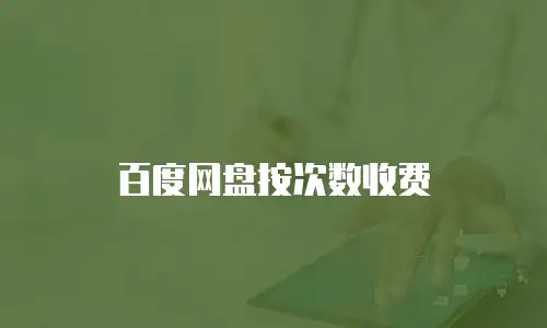百度网盘按次数收费