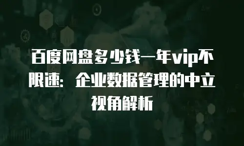 百度网盘多少钱一年vip不限速：企业数据管理的中立视角解析