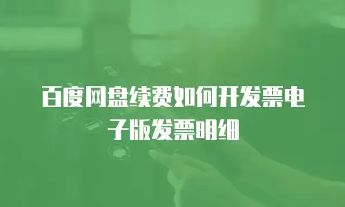 百度网盘续费如何开发票电子版发票明细