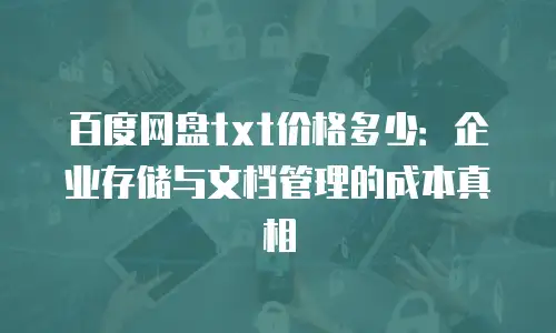 百度网盘txt价格多少：企业存储与文档管理的成本真相