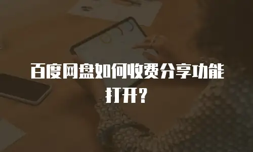 百度网盘如何收费分享功能打开？