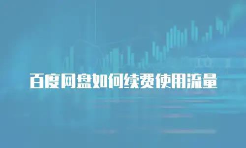 百度网盘如何续费使用流量