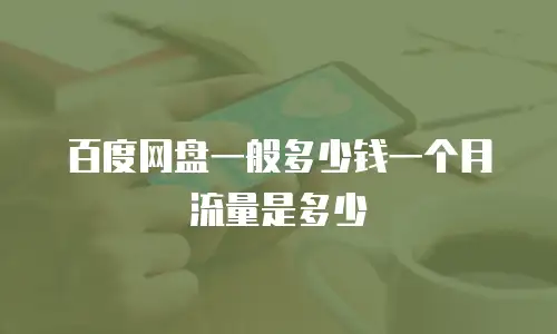 百度网盘一般多少钱一个月流量是多少
