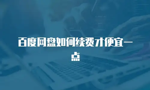 百度网盘如何续费才便宜一点