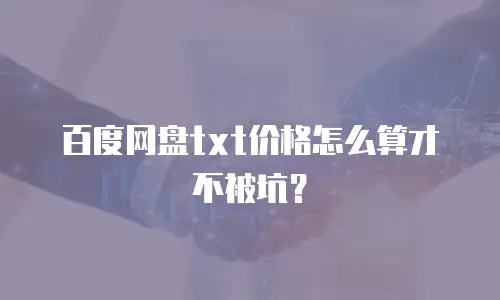 百度网盘txt价格怎么算才不被坑？