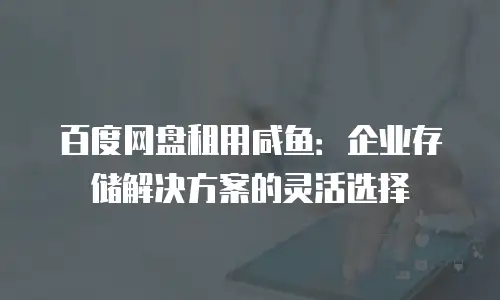 百度网盘租用咸鱼：企业存储解决方案的灵活选择