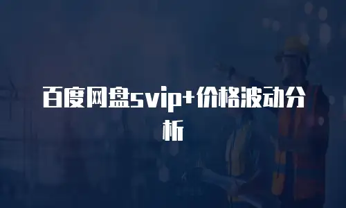 百度网盘svip+价格波动分析
