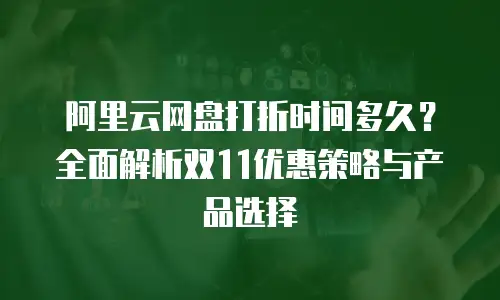 阿里云网盘打折时间多久？全面解析双11优惠策略与产品选择