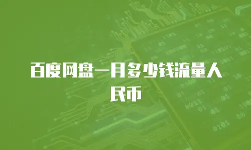 百度网盘一月多少钱流量人民币