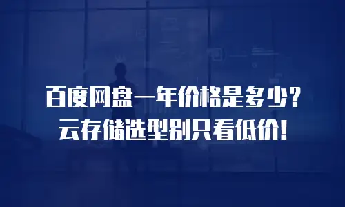 百度网盘一年价格是多少？云存储选型别只看低价！