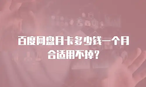 百度网盘月卡多少钱一个月合适用不掉？