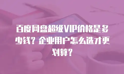 百度网盘超级VIP价格是多少钱？企业用户怎么选才更划算？