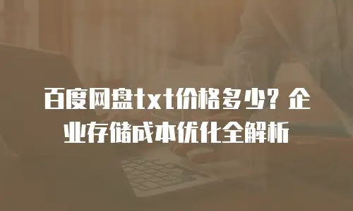 百度网盘txt价格多少？企业存储成本优化全解析