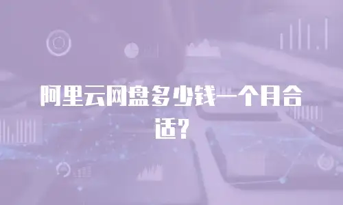 阿里云网盘多少钱一个月合适？