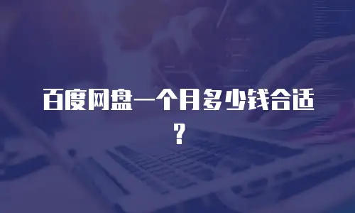百度网盘一个月多少钱合适？
