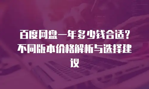 百度网盘一年多少钱合适？不同版本价格解析与选择建议