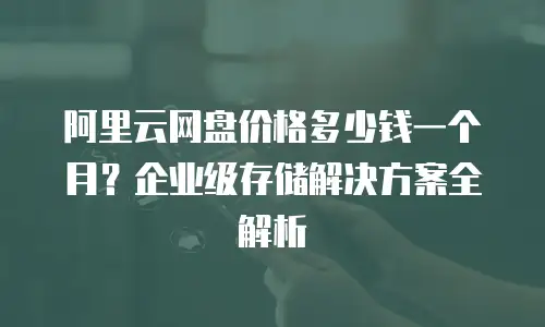 阿里云网盘价格多少钱一个月？企业级存储解决方案全解析