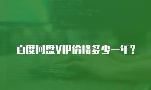 百度网盘VIP价格多少一年？