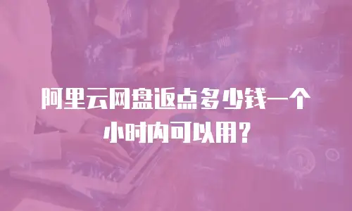 阿里云网盘返点多少钱一个小时内可以用？