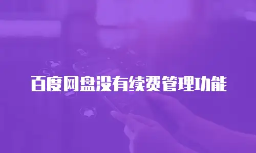百度网盘没有续费管理功能