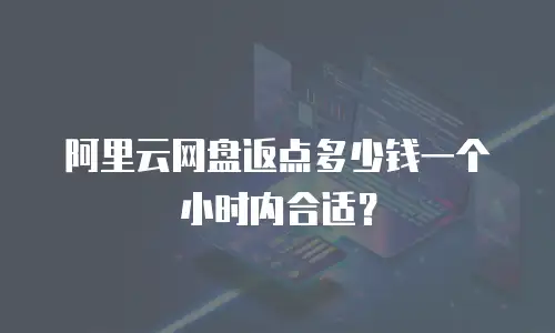 阿里云网盘返点多少钱一个小时内合适？