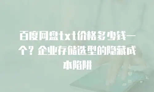 百度网盘txt价格多少钱一个？企业存储选型的隐藏成本陷阱