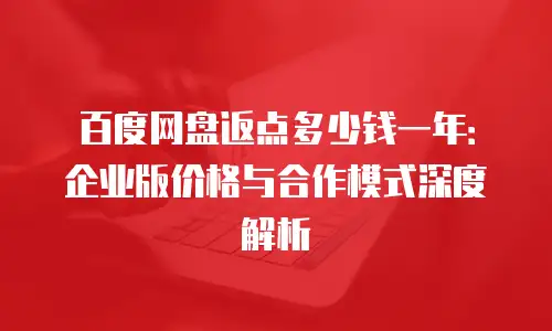 百度网盘返点多少钱一年：企业版价格与合作模式深度解析