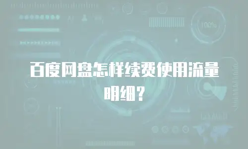 百度网盘怎样续费使用流量明细？