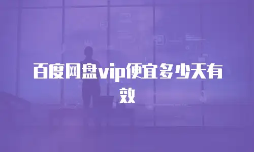 百度网盘vip便宜多少天有效