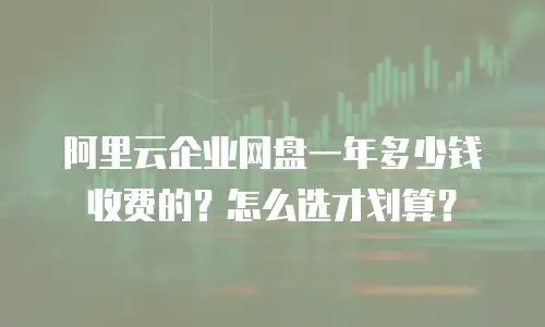 阿里云企业网盘一年多少钱收费的？怎么选才划算？
