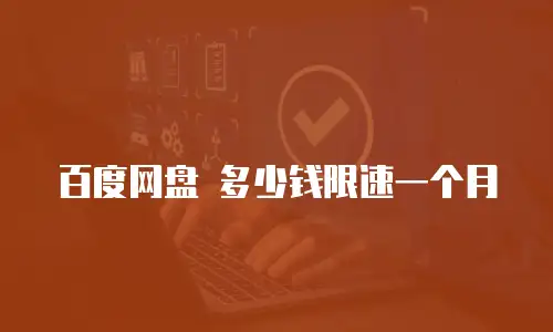 百度网盘 多少钱限速一个月