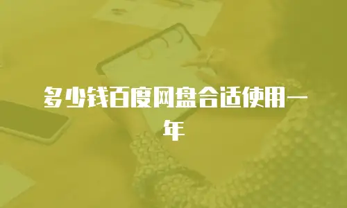 多少钱百度网盘合适使用一年