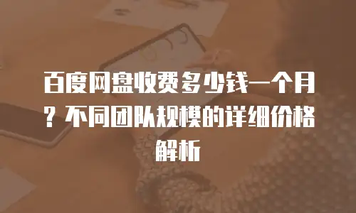 百度网盘收费多少钱一个月？不同团队规模的详细价格解析
