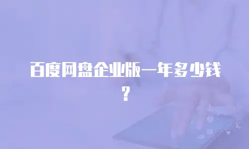 百度网盘企业版一年多少钱？