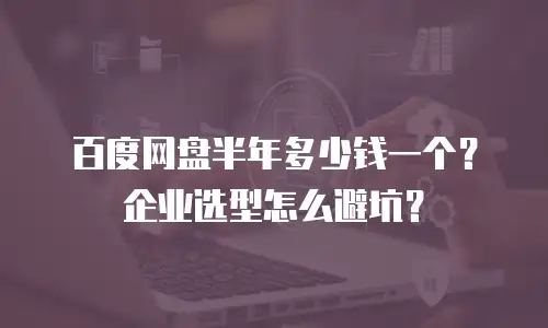 百度网盘半年多少钱一个？企业选型怎么避坑？
