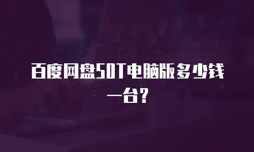 百度网盘50T电脑版多少钱一台？